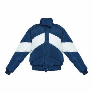 PrettyLittleThing Blue and White Ski Jacket